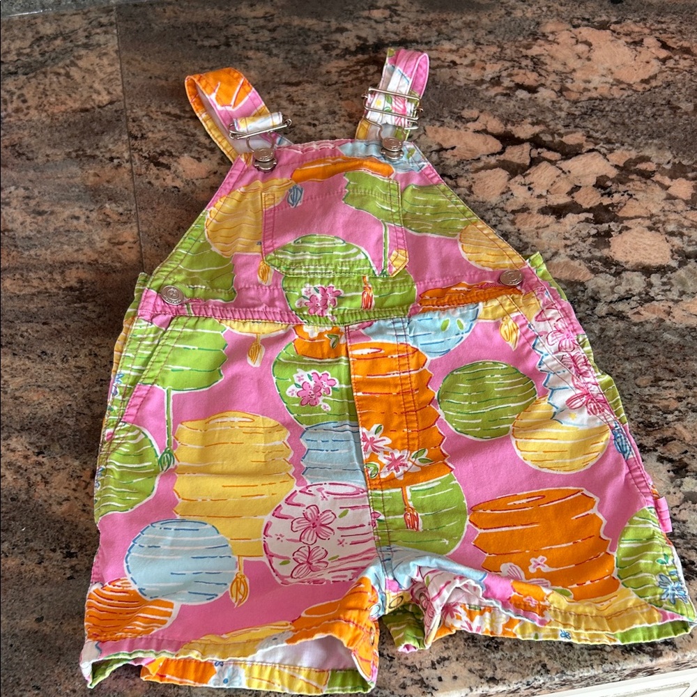 Vintage Lilly Pulitzer Pink and Orange Kids Overalls